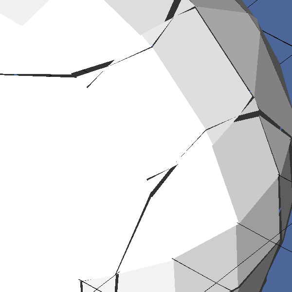 Visual inspectation of the spatial convergence. The surface appears to be better resolved with each refinement step.