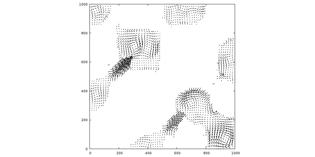 Velocity field at the end of the simulation. (script)